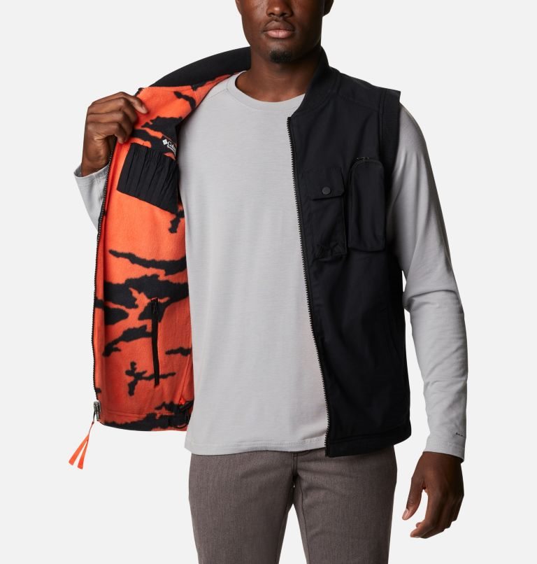 Men's Columbia Field ROC Reversible Vest Black | CA-YC0L3