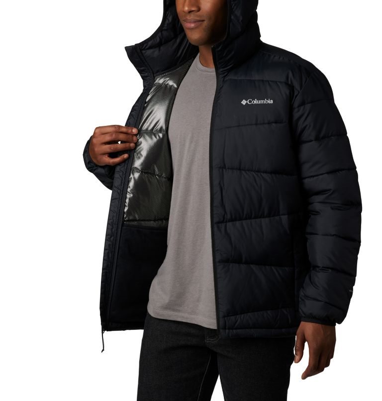 Men's Columbia Fivemile Butte Hooded Jackets Black | CA-A8430