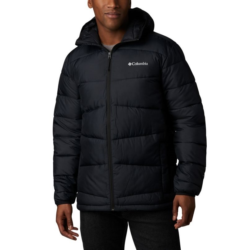 Men\'s Columbia Fivemile Butte Hooded Jackets Black | CA-A8430