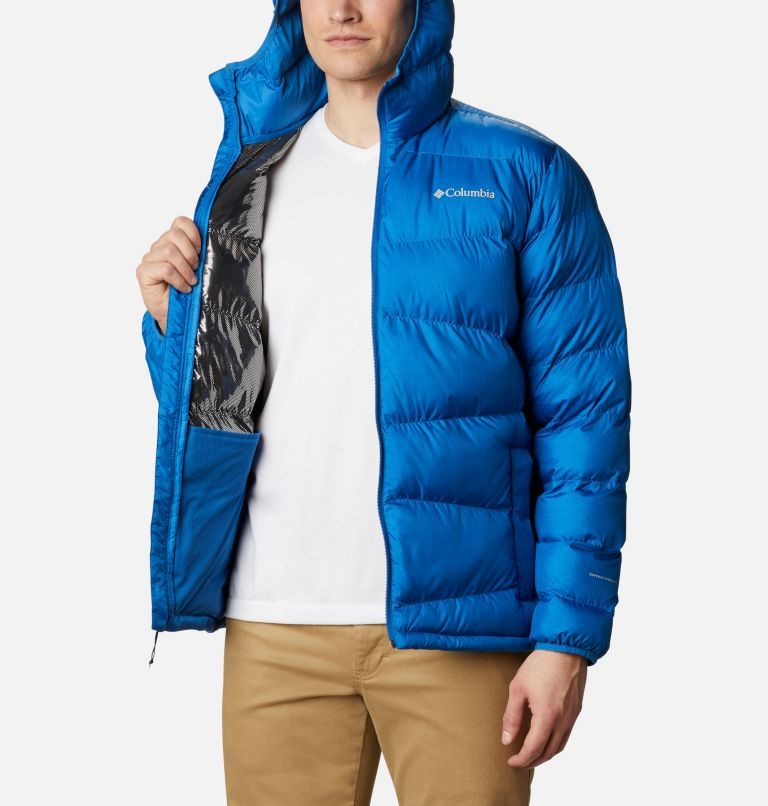 Men's Columbia Fivemile Butte Hooded Jackets Blue | CA-T801L