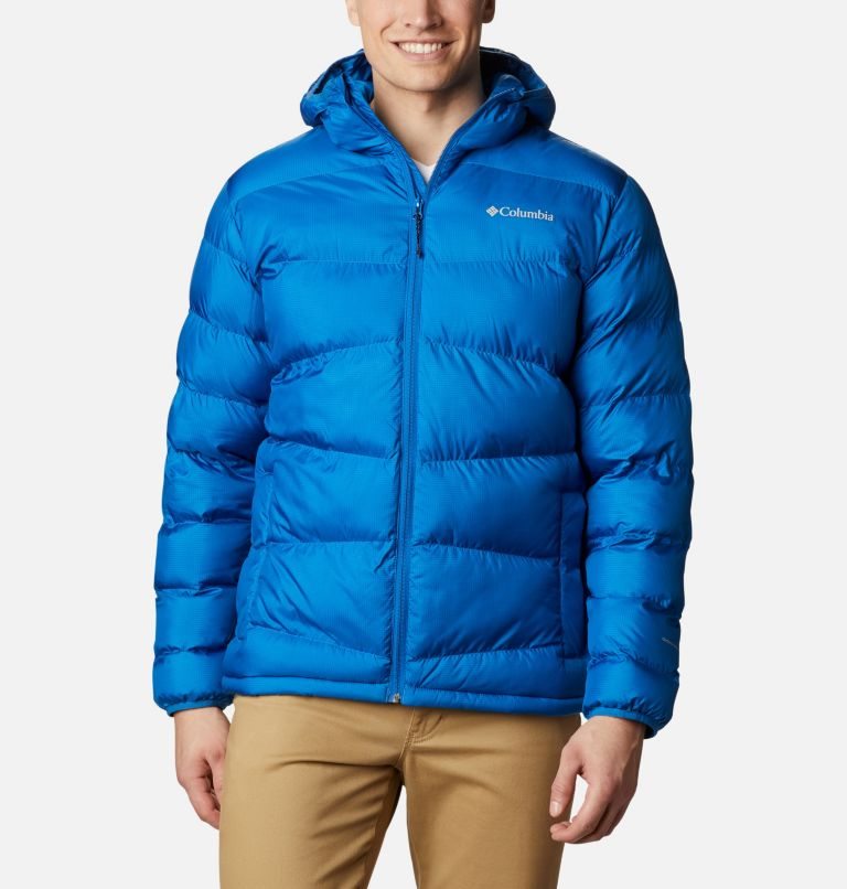 Men\'s Columbia Fivemile Butte Hooded Jackets Blue | CA-T801L