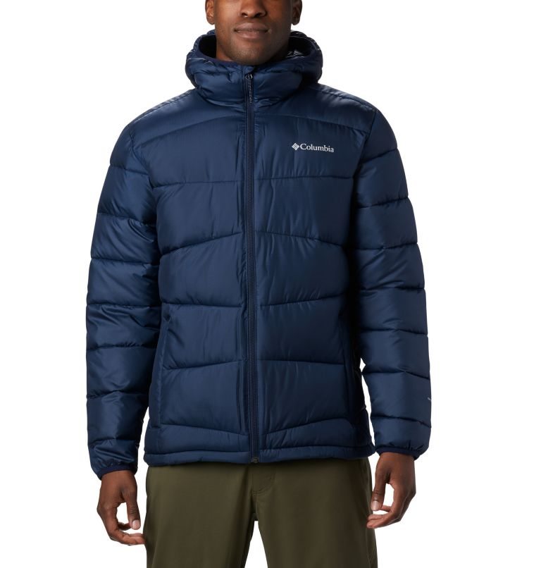 Men's Columbia Fivemile Butte Hooded Jackets Navy | CA-UL56C