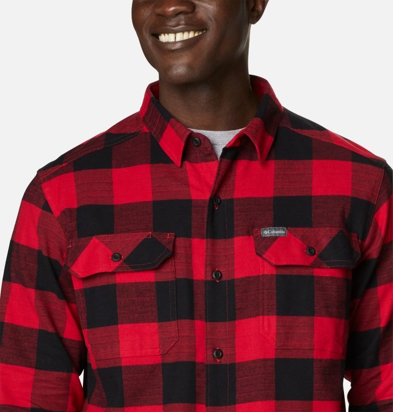 Men's Columbia Flare Gun Stretch Flannel Shirts Red | CA-DA318