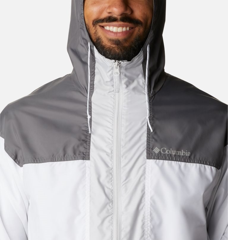 Men's Columbia Flash Challenger Anorak Jackets White / Dark Grey | CA-E43AC