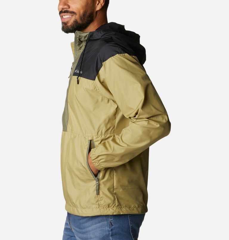 Men's Columbia Flash Challenger Anorak Jackets Olive / Black | CA-NL31A