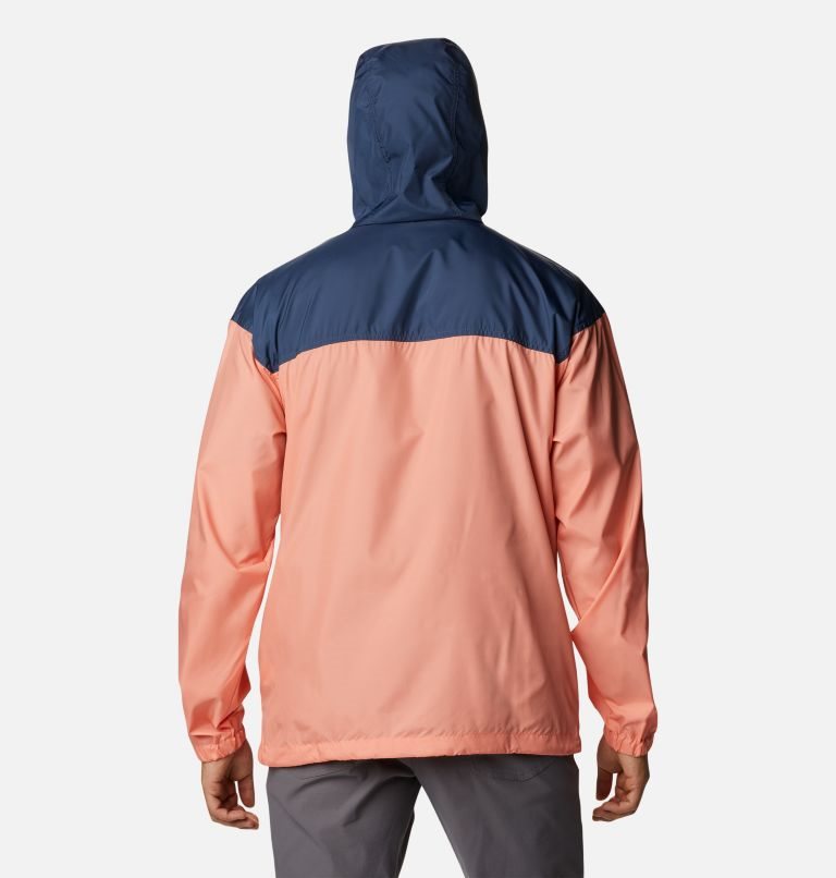 Men's Columbia Flash Challenger Anorak Jackets Coral / Navy | CA-Y83L1