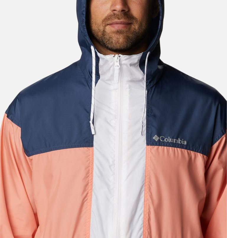 Men's Columbia Flash Challenger Anorak Jackets Coral / Navy | CA-Y83L1