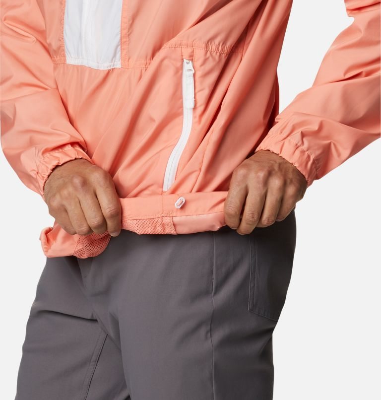 Men's Columbia Flash Challenger Anorak Jackets Coral / Navy | CA-Y83L1