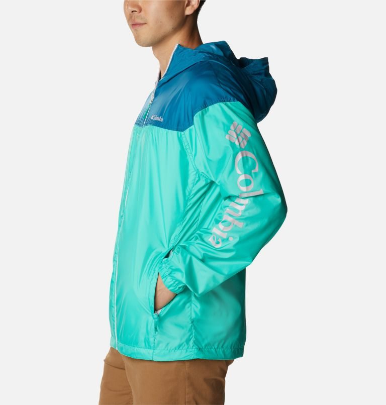 Men's Columbia Flash Challenger Novelty Windbreaker Jackets Turquoise | CA-B31C0