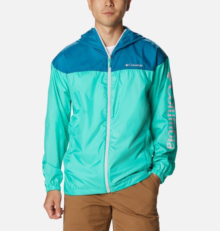 Men\'s Columbia Flash Challenger Novelty Windbreaker Jackets Turquoise | CA-B31C0