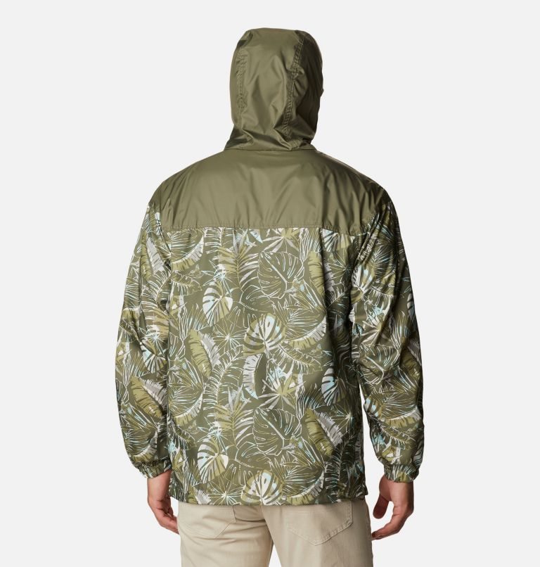 Men's Columbia Flash Challenger Novelty Windbreaker Jackets Olive | CA-BA40L