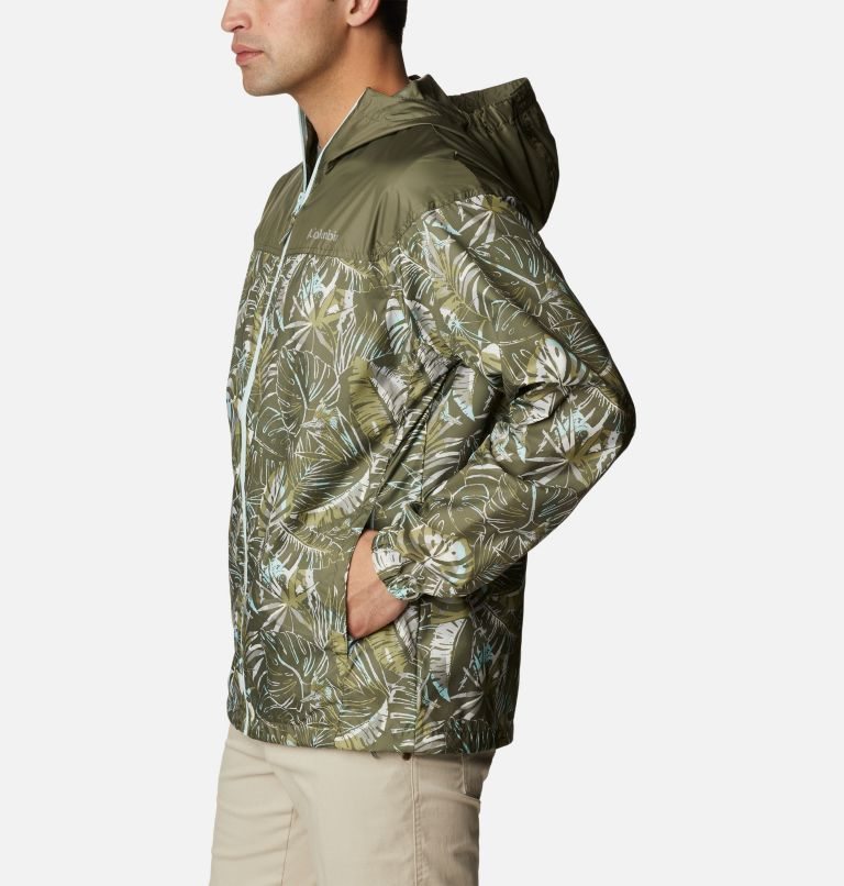 Men's Columbia Flash Challenger Novelty Windbreaker Jackets Olive | CA-BA40L