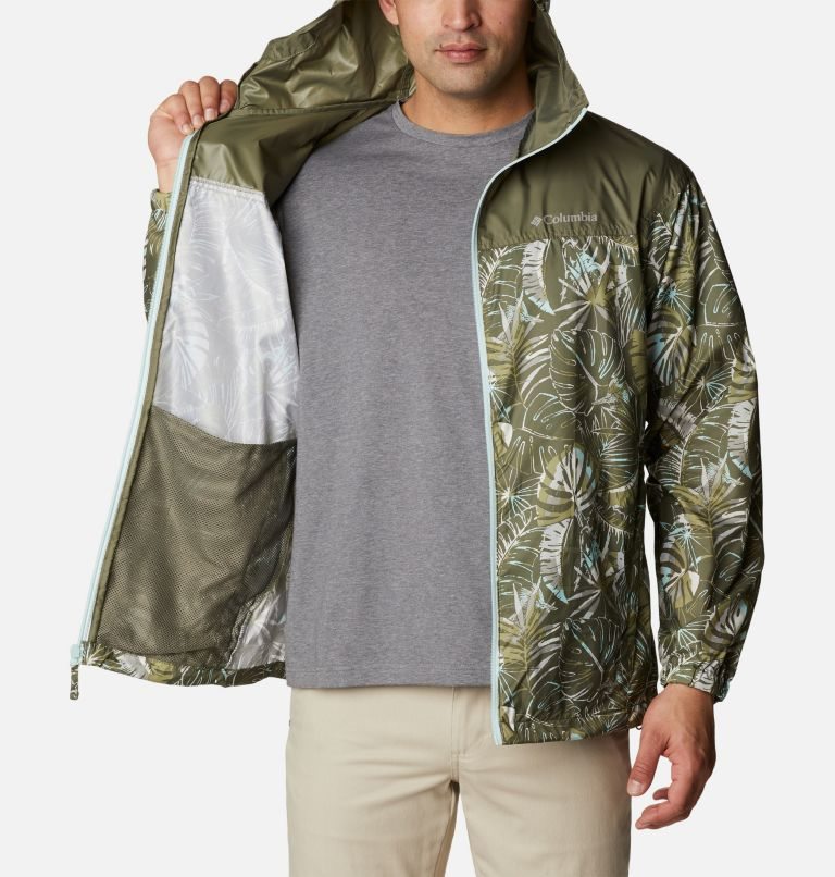 Men's Columbia Flash Challenger Novelty Windbreaker Jackets Olive | CA-BA40L