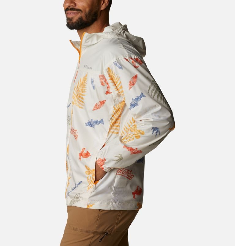 Men's Columbia Flash Challenger Novelty Windbreaker Jackets Cream | CA-BL6A3