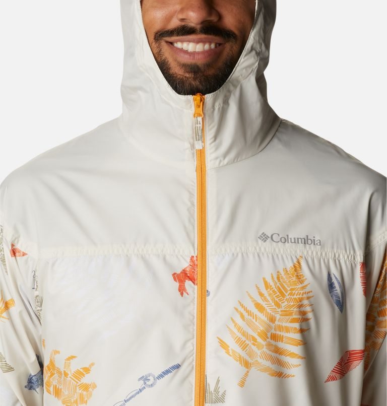 Men's Columbia Flash Challenger Novelty Windbreaker Jackets Cream | CA-BL6A3