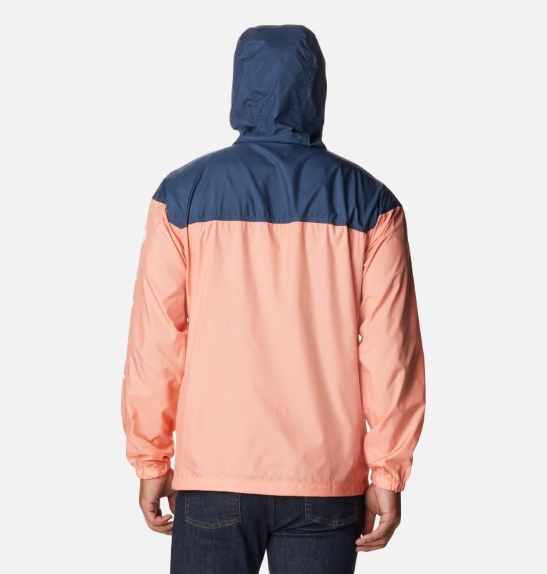 Men's Columbia Flash Challenger Novelty Windbreaker Jackets Coral / Navy | CA-K6C10