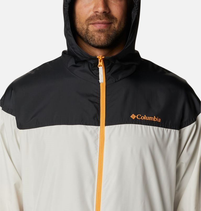 Men's Columbia Flash Challenger Novelty Windbreaker Jackets Cream / Black | CA-Y530L