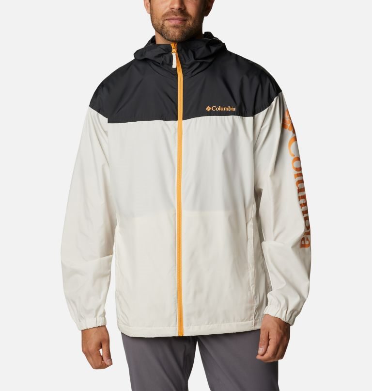 Men's Columbia Flash Challenger Novelty Windbreaker Jackets Cream / Black | CA-Y530L