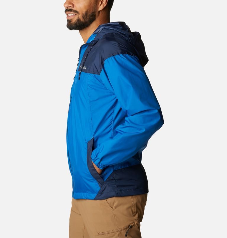 Men's Columbia Flash Challenger Windbreaker Jackets Blue | CA-BCL53