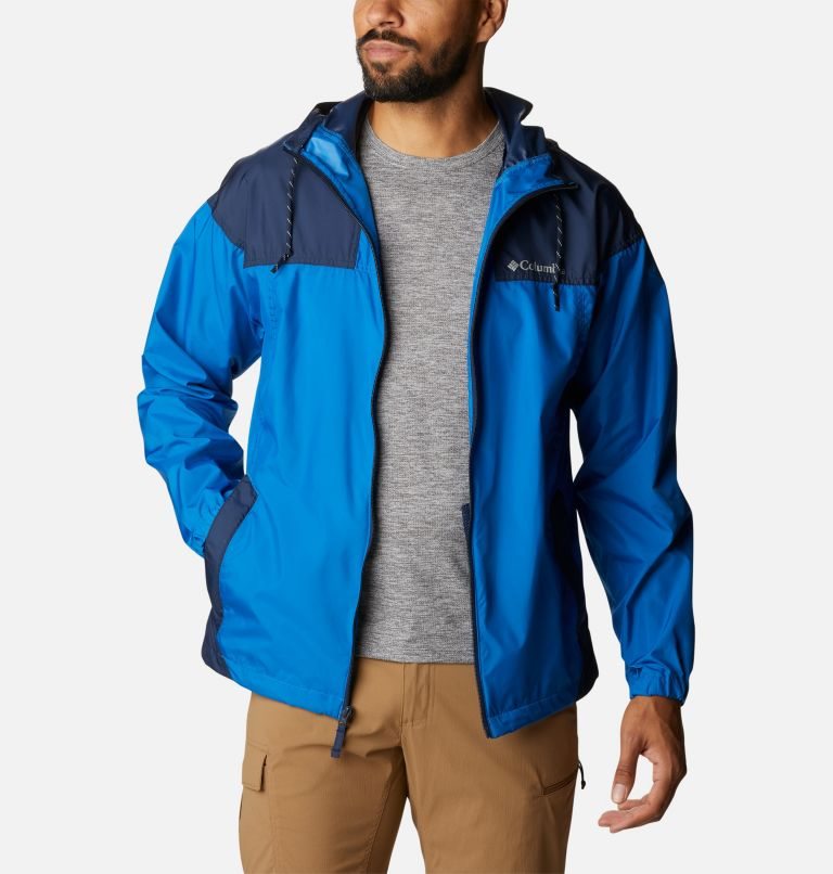 Men's Columbia Flash Challenger Windbreaker Jackets Blue | CA-BCL53