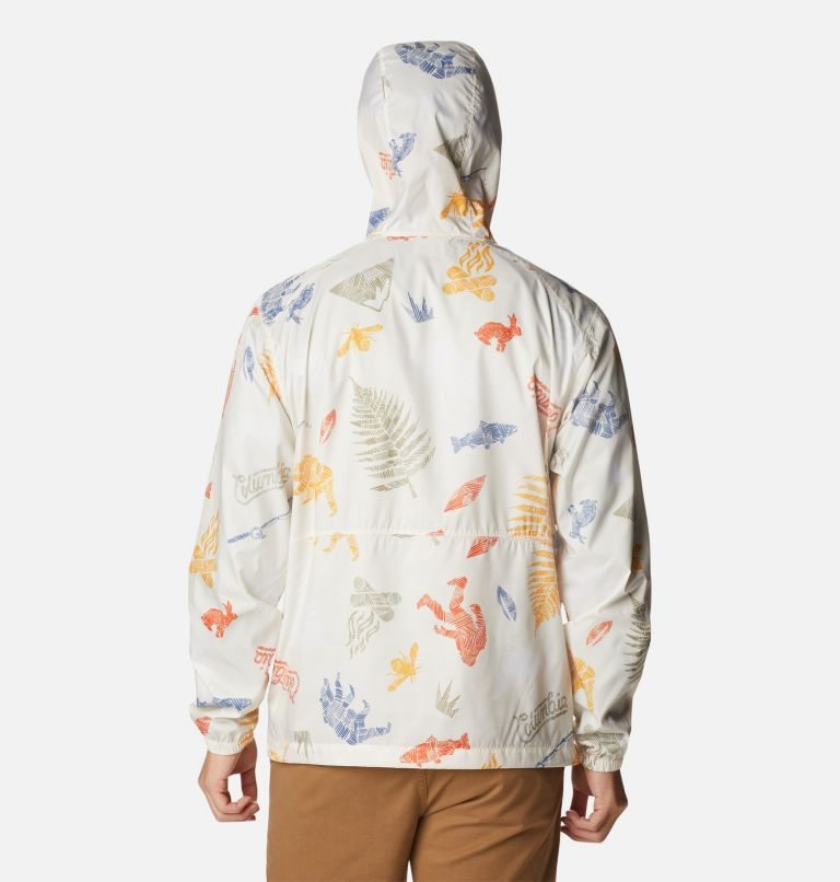 Men's Columbia Flash Forward Windbreaker Print Jackets Cream | CA-BA364