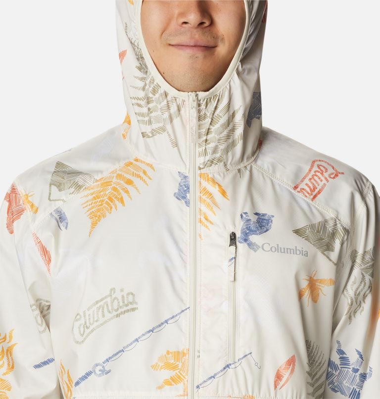 Men's Columbia Flash Forward Windbreaker Print Jackets Cream | CA-BA364