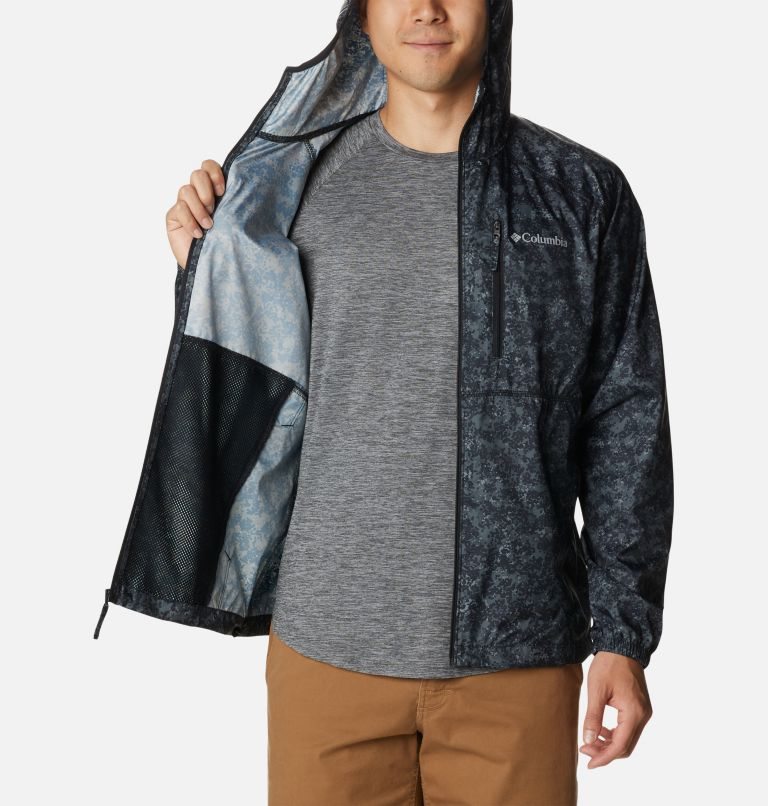 Men's Columbia Flash Forward Windbreaker Print Jackets Black | CA-JA504