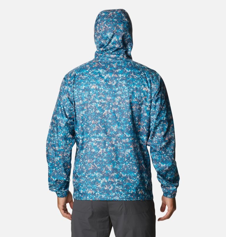 Men's Columbia Flash Forward Windbreaker Print Jackets Blue | CA-K36LC