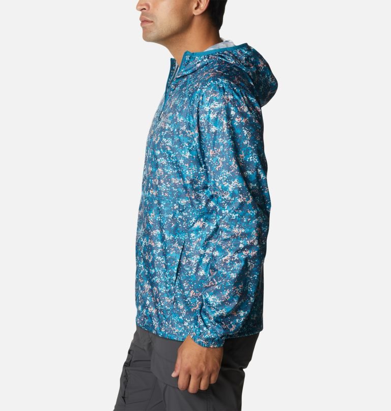 Men's Columbia Flash Forward Windbreaker Print Jackets Blue | CA-K36LC