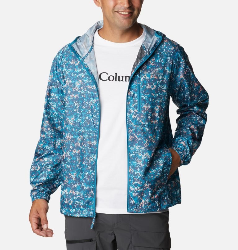 Men's Columbia Flash Forward Windbreaker Print Jackets Blue | CA-K36LC