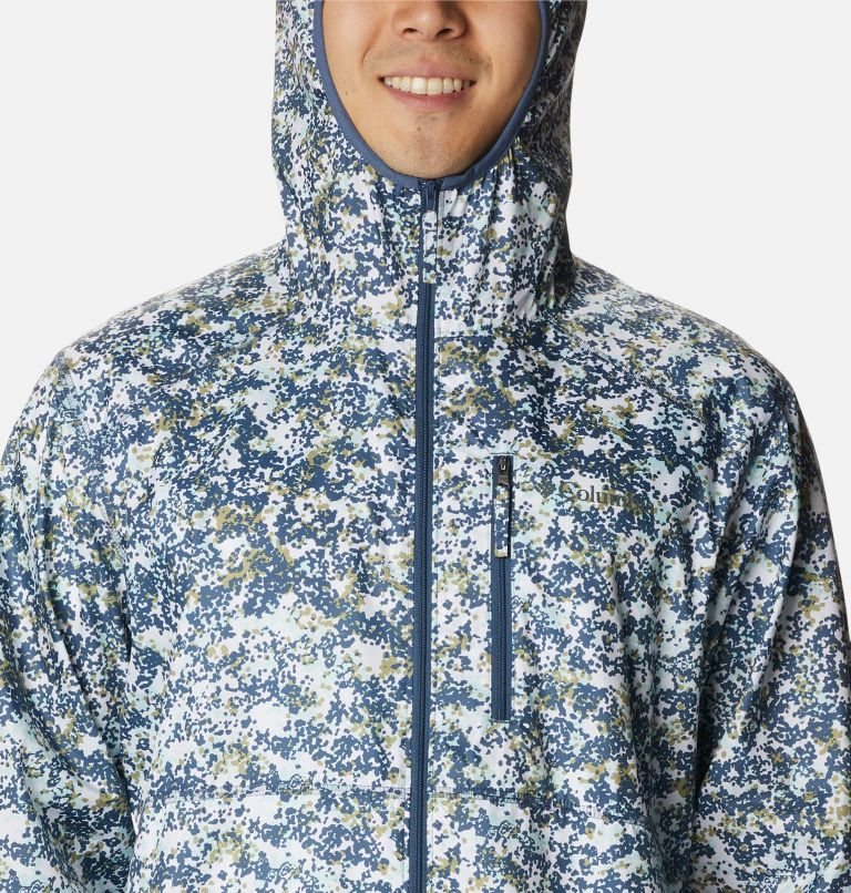 Men's Columbia Flash Forward Windbreaker Print Jackets Blue | CA-S16AL