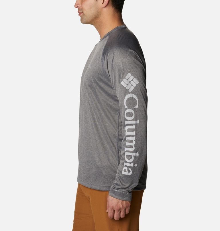 Men's Columbia Fork Stream Heather Long Sleeve Sweatshirts Grey | CA-JC068