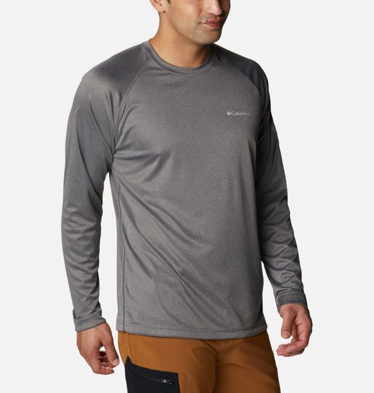 Men's Columbia Fork Stream Heather Long Sleeve Sweatshirts Grey | CA-JC068