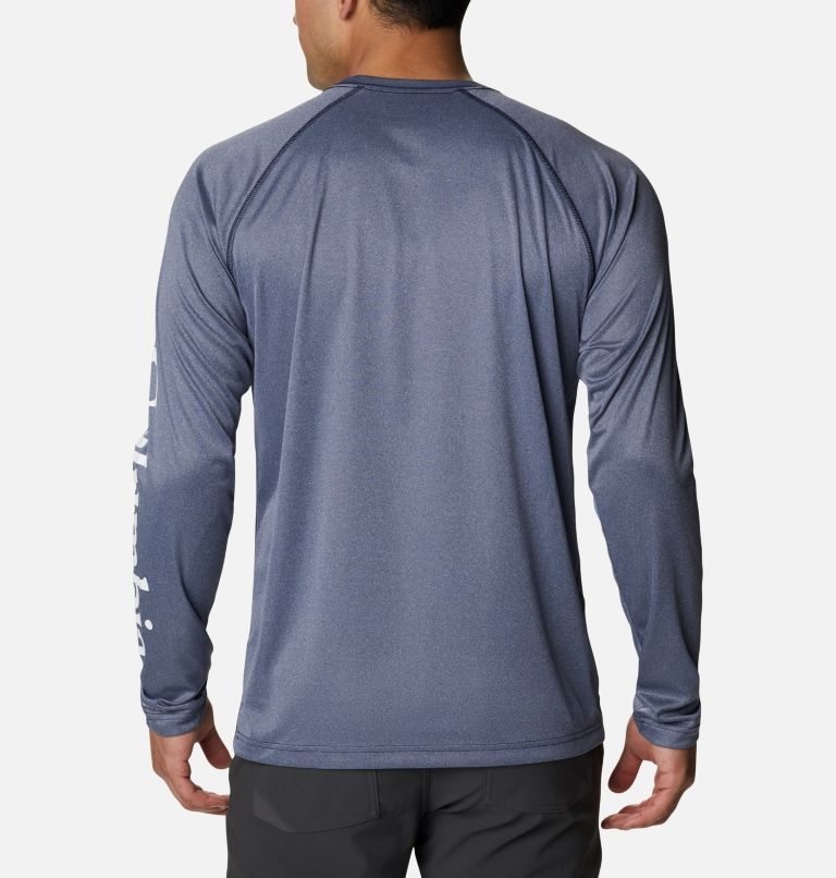 Men's Columbia Fork Stream Heather Long Sleeve Sweatshirts Navy | CA-Y3A50