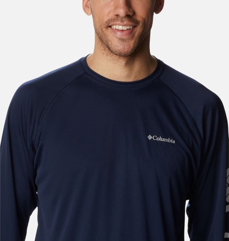 Men's Columbia Fork Stream Long Sleeve Sweatshirts Navy | CA-N8CA6