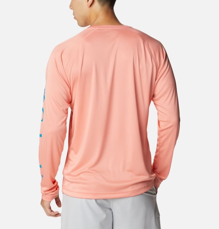 Men's Columbia Fork Stream Long Sleeve Sweatshirts Coral | CA-V5843