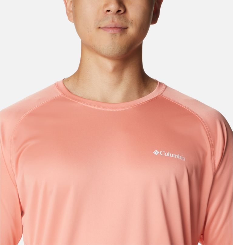 Men's Columbia Fork Stream Long Sleeve Sweatshirts Coral | CA-V5843