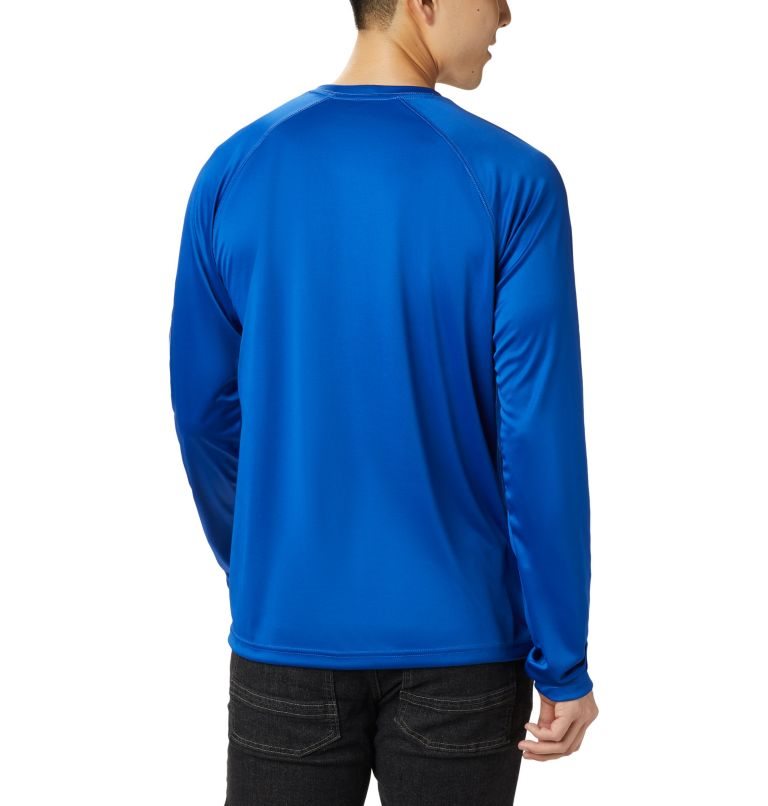 Men's Columbia Fork Stream Long Sleeve Sweatshirts Blue | CA-Y531C