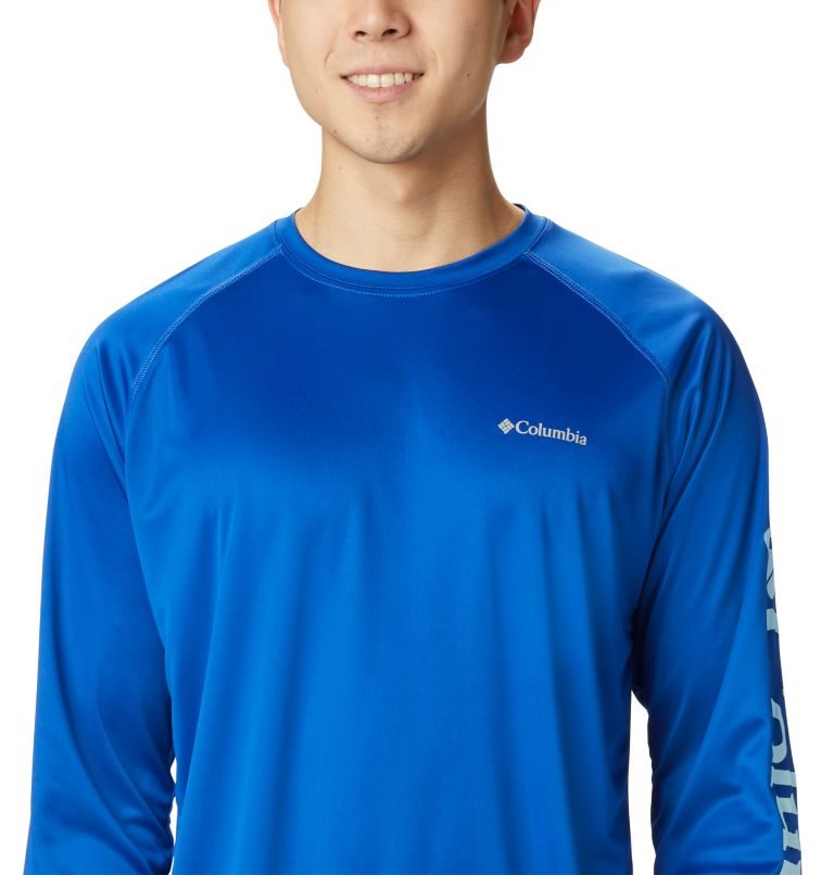 Men's Columbia Fork Stream Long Sleeve Sweatshirts Blue | CA-Y531C