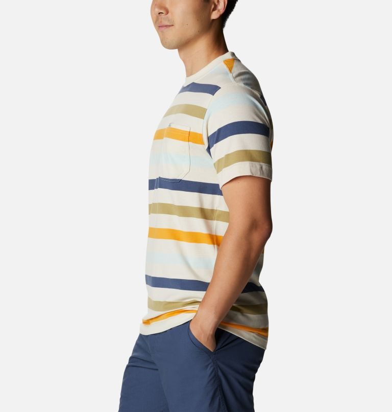 Men's Columbia Glendoveer Pocket T Shirts Stripe | CA-JA8LC