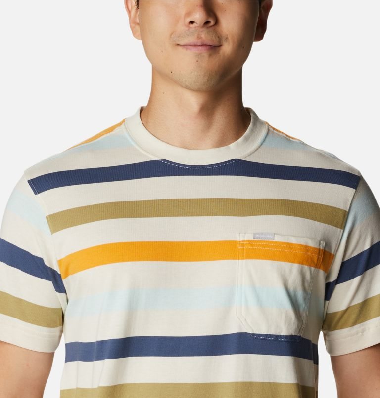 Men's Columbia Glendoveer Pocket T Shirts Stripe | CA-JA8LC