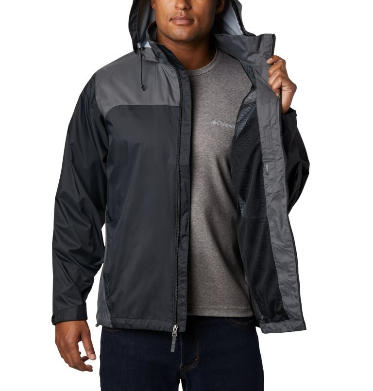 Men's Columbia Glennaker Lake Rain Jackets Black | CA-P1L06