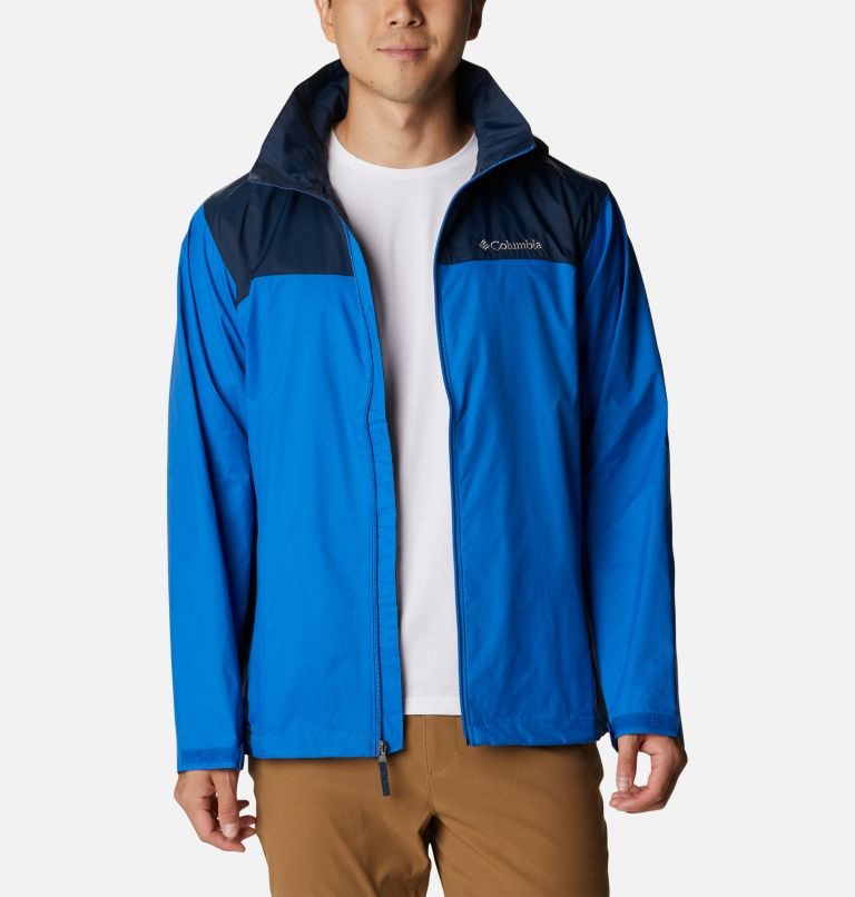 Men's Columbia Glennaker Lake Rain Jackets Blue | CA-PC584