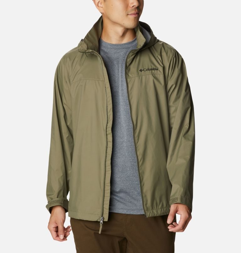 Men's Columbia Glennaker Lake Rain Jackets Olive | CA-VCL34