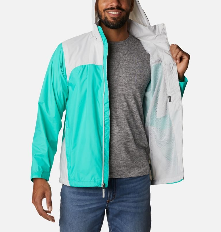 Men's Columbia Glennaker Lake Rain Jackets Turquoise | CA-W385A