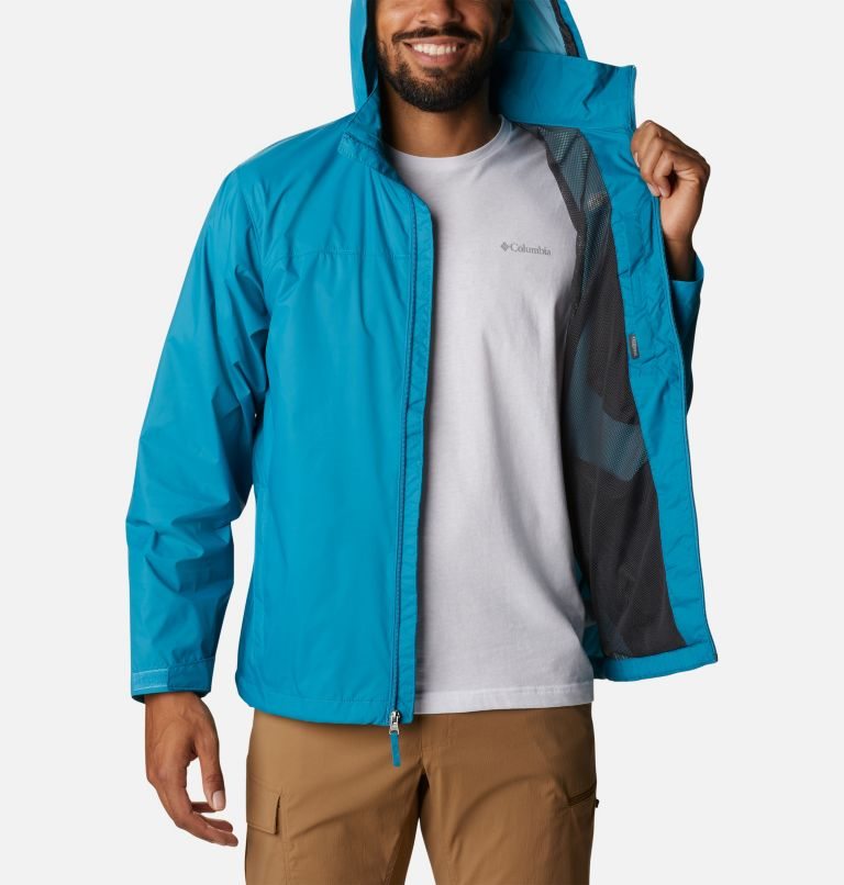 Men's Columbia Glennaker Lake Rain Jackets Turquoise | CA-WLC34