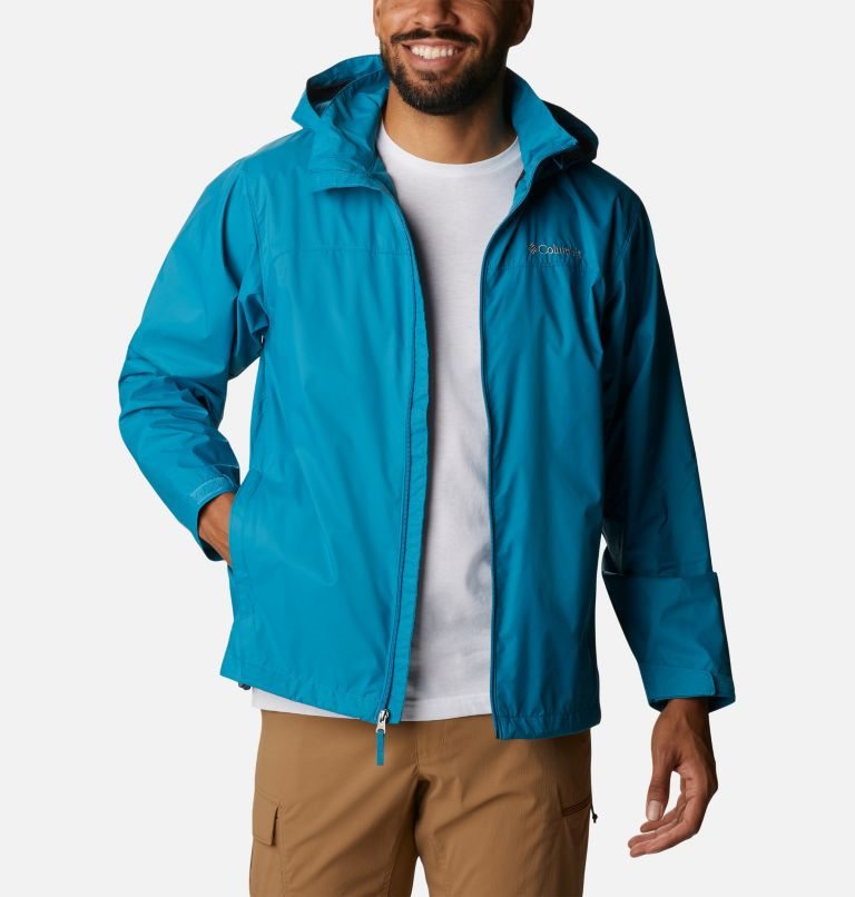 Men's Columbia Glennaker Lake Rain Jackets Turquoise | CA-WLC34