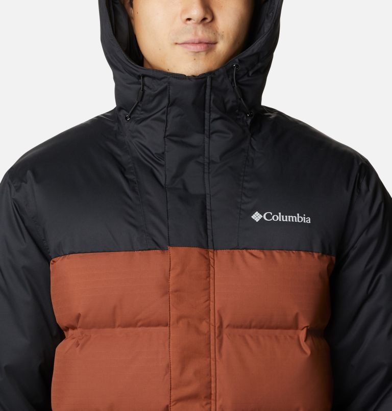 Men's Columbia Grand Trek Down Jackets Black / Brown | CA-C1A58