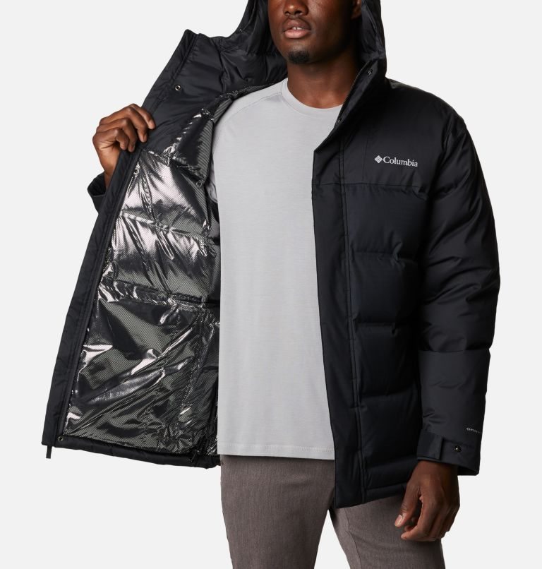 Men's Columbia Grand Trek Down Jackets Black | CA-DC4A3