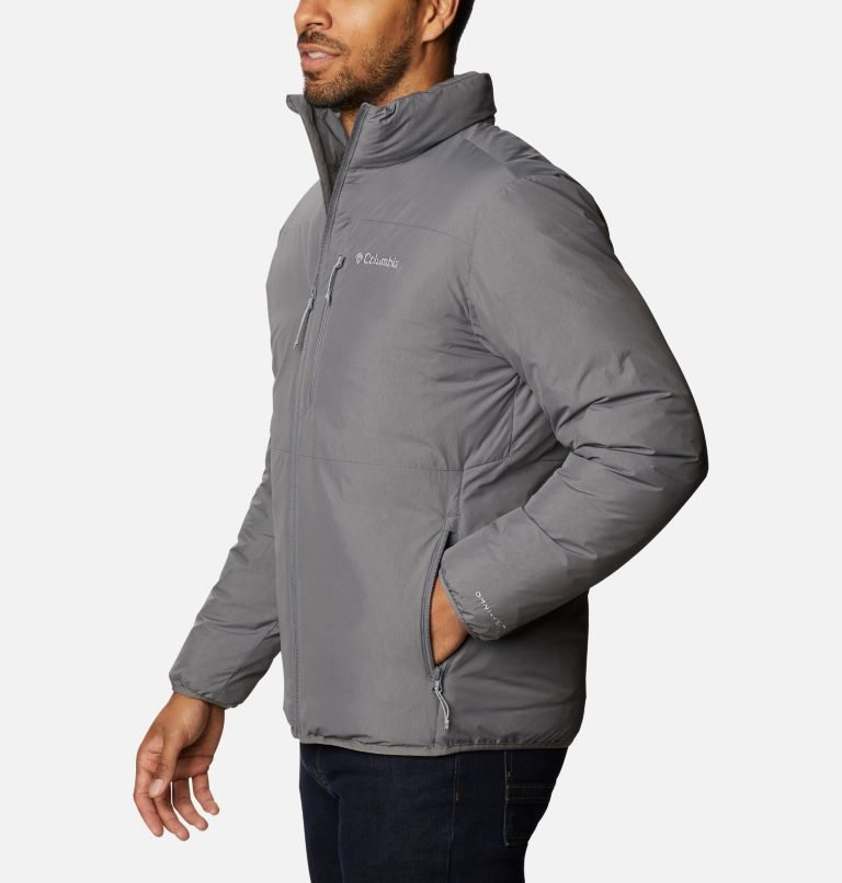 Men's Columbia Grand Wall Insulated Jackets Dark Grey | CA-R5AC8